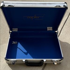 Silver and Blue Camera Case